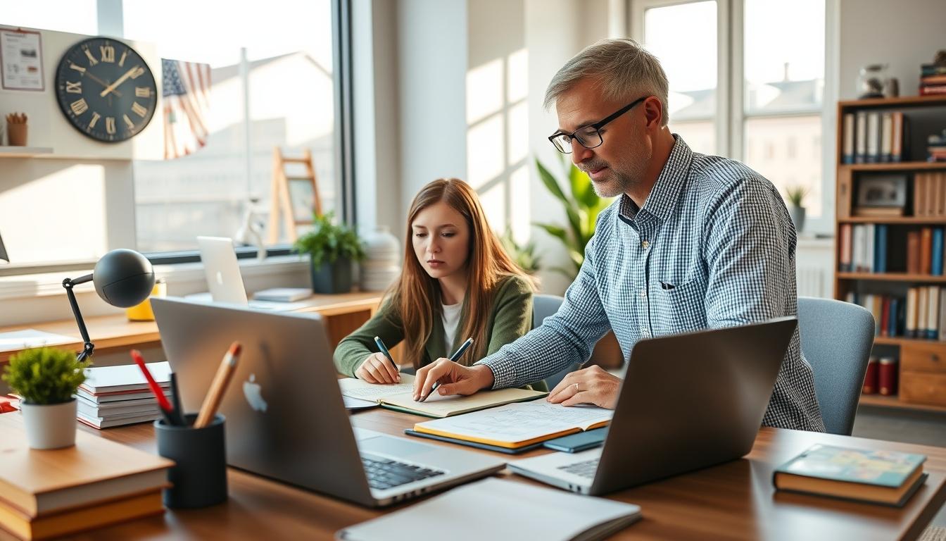 Students working in research laboratory